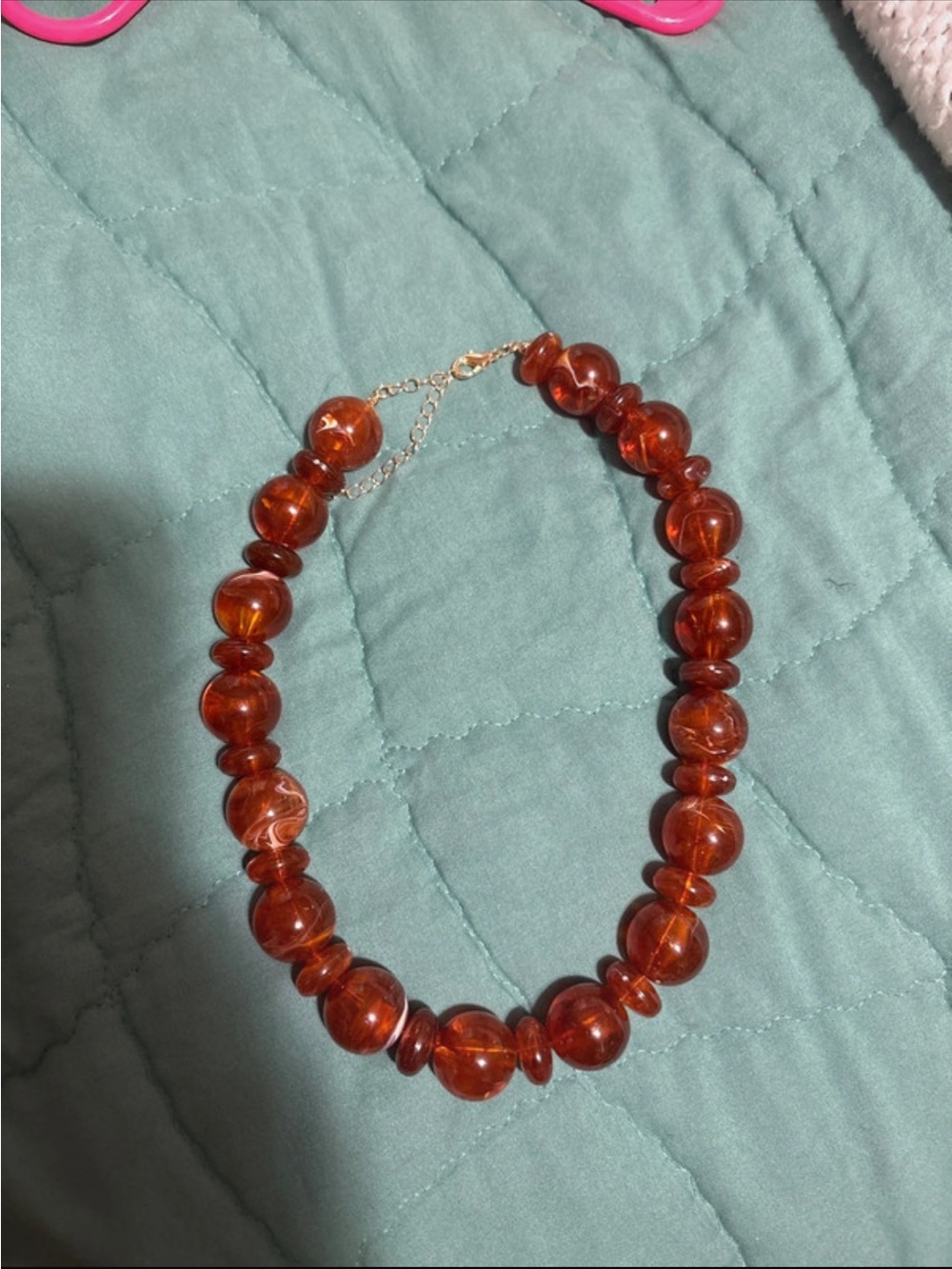 Time and Tru Amber-Tone Beaded Necklace - Picture 4 of 4
